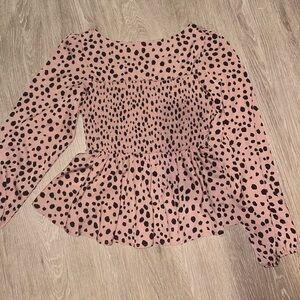 Beige Patterned Blouse Large